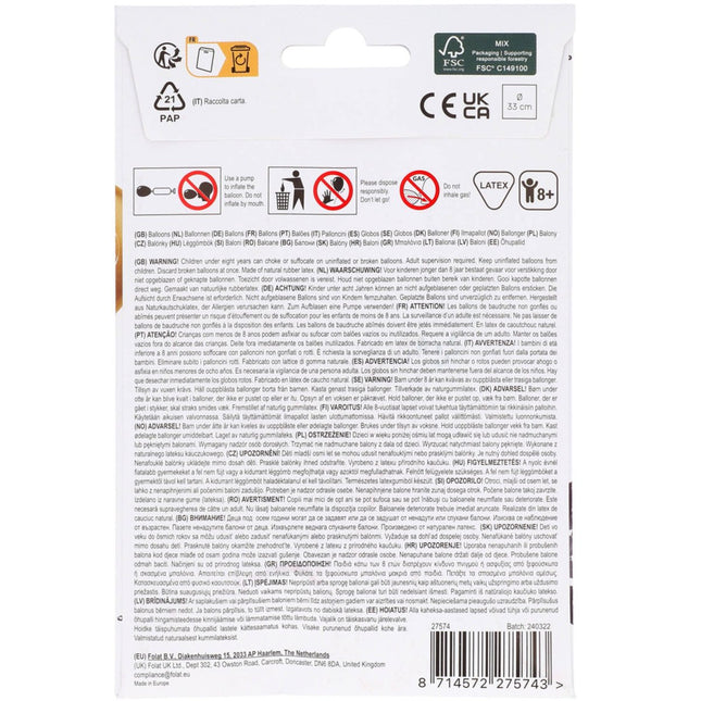 Voetbal Ballonnen Gekleurd 33cm 6st van Folat koop je bij Partywinkel