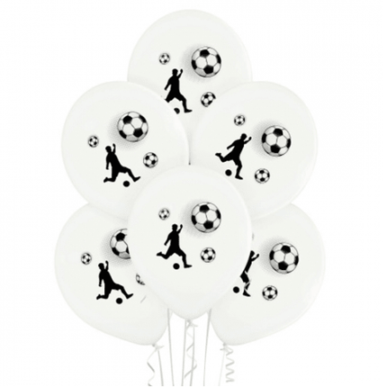 Voetbal Ballonnen Wit 30cm 10st van VDV Benefit koop je bij Partywinkel