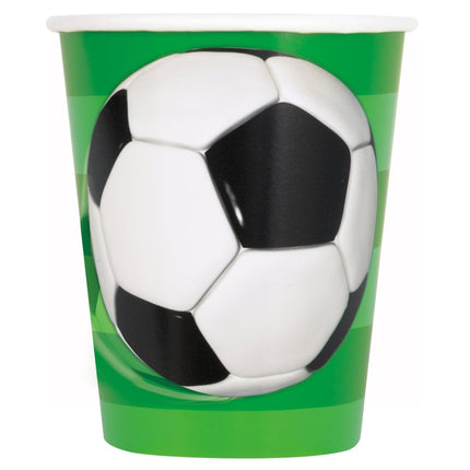 Voetbal Bekers Papier 266ml 8st van Unique koop je bij Partywinkel
