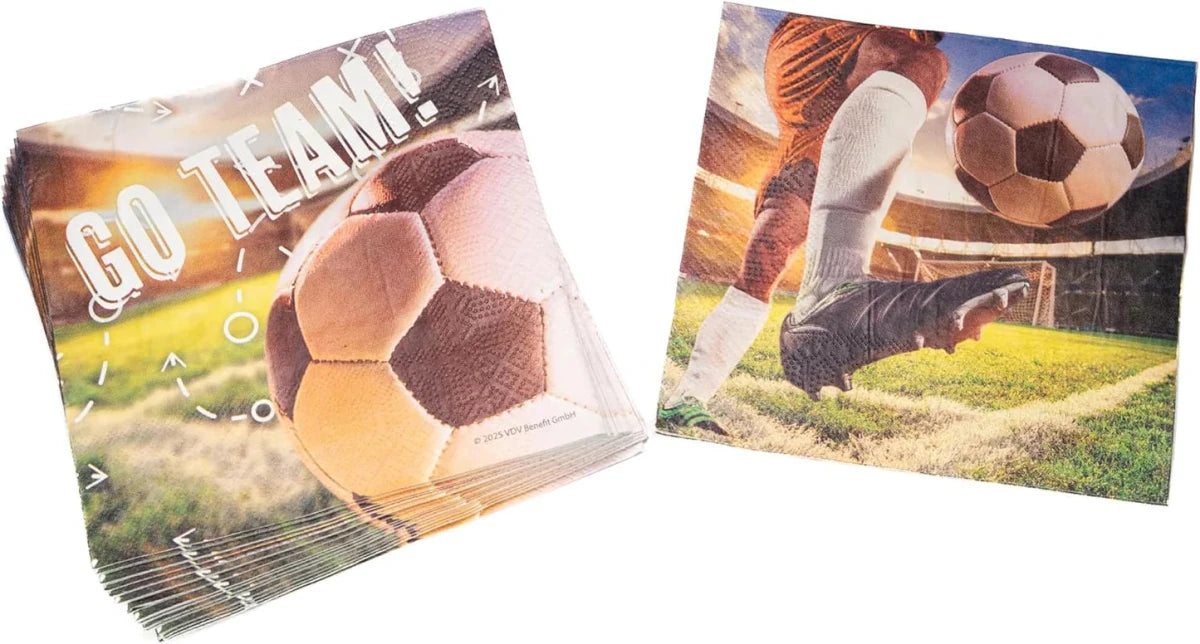 Voetbal Servetten 3 - Laags 33cm 20st van VDV Benefit koop je bij Partywinkel