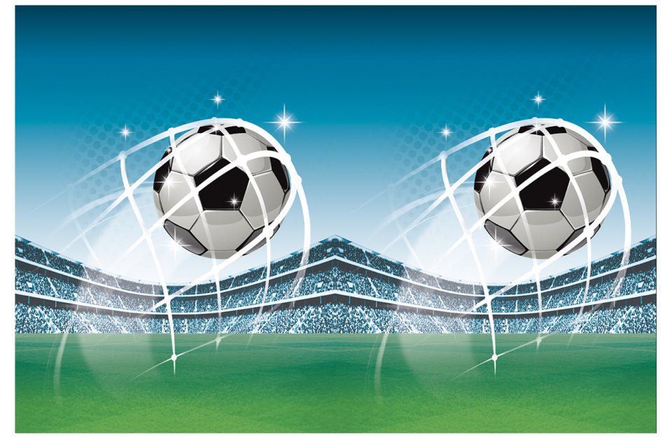 Voetbal Tafelkleed Blauw 1,8m van Procos koop je bij Partywinkel