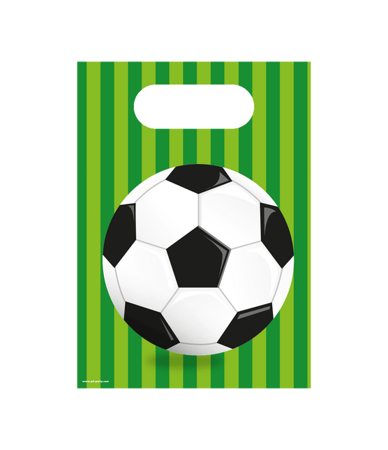 Voetbal Uitdeelzakjes Groen 6st van Paper Dreams koop je bij Partywinkel