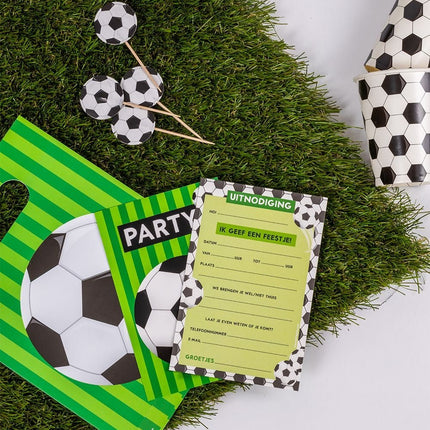 Voetbal Uitnodigingen Groen 6st van Paper Dreams koop je bij Partywinkel