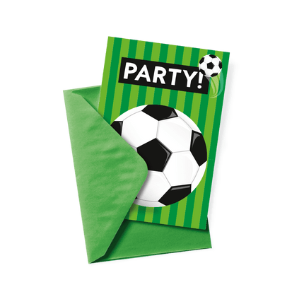 Voetbal Uitnodigingen Groen 6st van Paper Dreams koop je bij Partywinkel