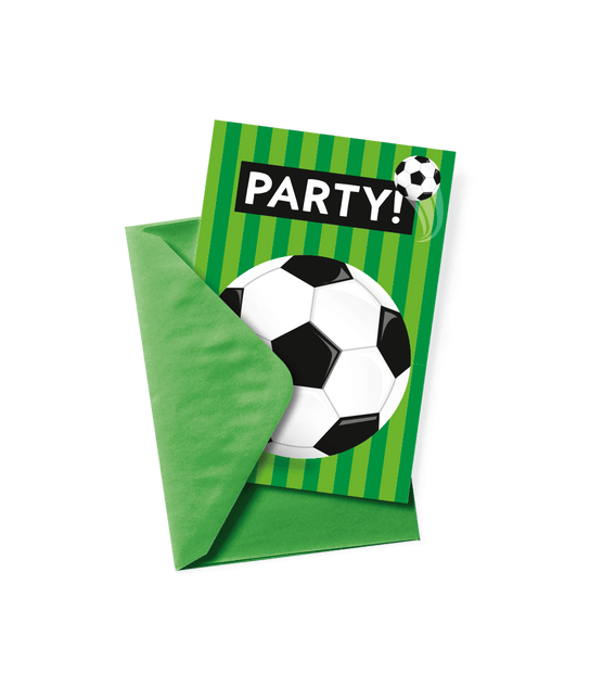 Voetbal Uitnodigingen Groen 6st van Paper Dreams koop je bij Partywinkel