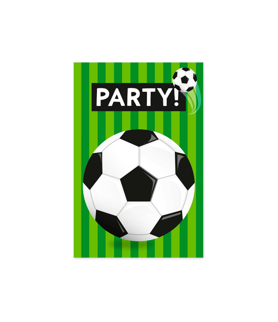 Voetbal Uitnodigingen Groen 6st van Paper Dreams koop je bij Partywinkel