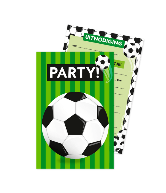 Voetbal Uitnodigingen Groen 6st van Paper Dreams koop je bij Partywinkel