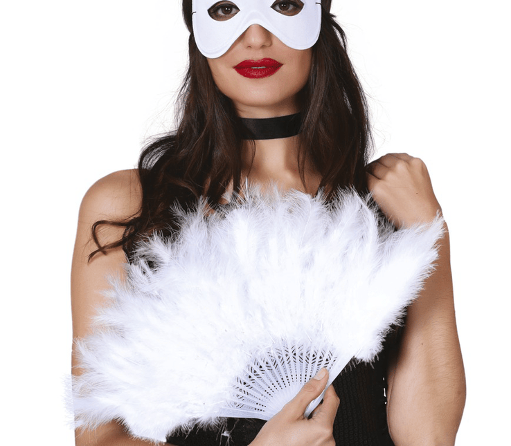 Waaier Witte Veren van Fiestas Guirca koop je bij Partywinkel