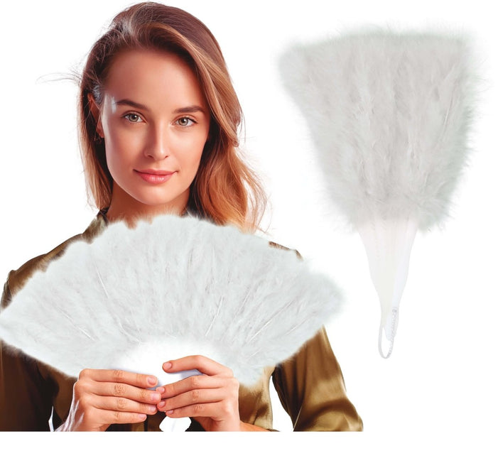 Waaier Witte Veren van Fiestas Guirca koop je bij Partywinkel
