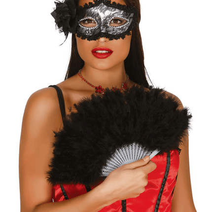 Waaier Zwarte Veren van Fiestas Guirca koop je bij Partywinkel