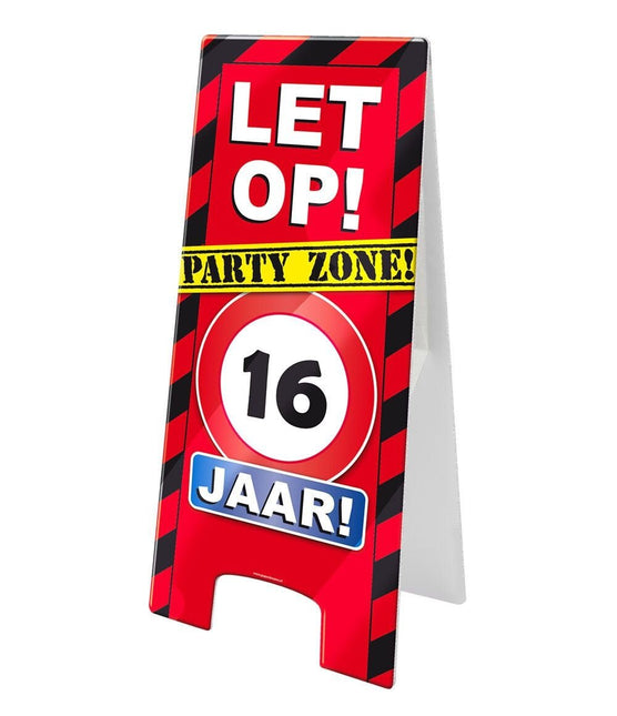 Warning Sign 16 Jaar 62,5cm van Paper Dreams koop je bij Partywinkel