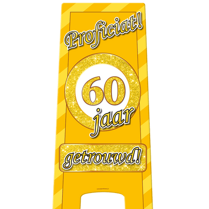 Warning Sign 60 Jaar Getrouwd 58cm van Paper Dreams koop je bij Partywinkel