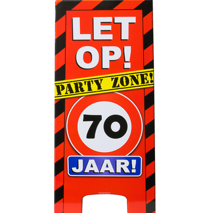 Warning Sign 70 Jaar 62,5cm van Paper Dreams koop je bij Partywinkel