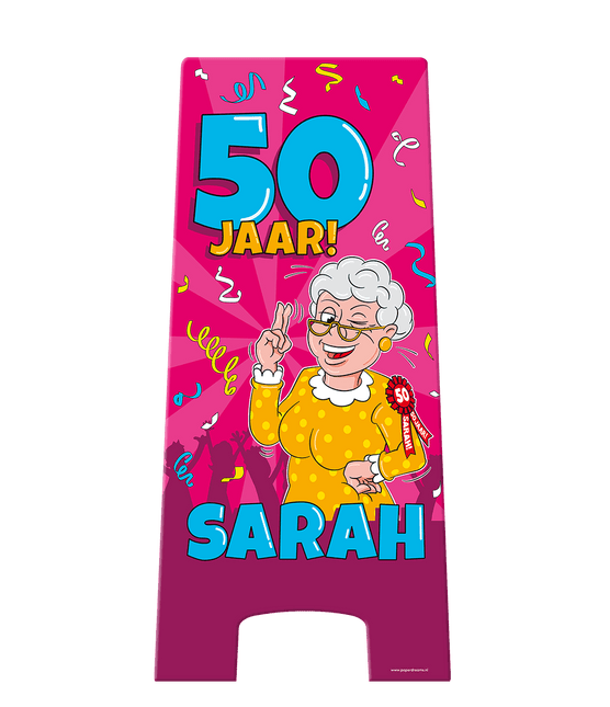 Warning Sign Sarah Cartoon 58cm van Paper Dreams koop je bij Partywinkel