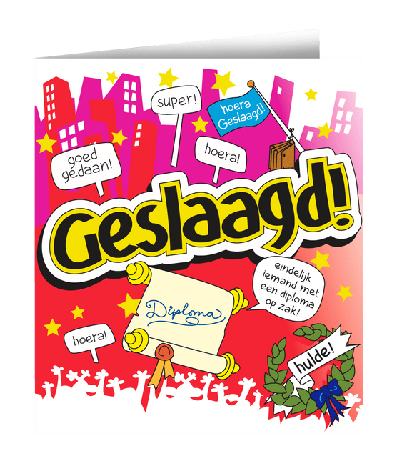 Wenskaart Geslaagd 16,5cm van Paper Dreams koop je bij Partywinkel