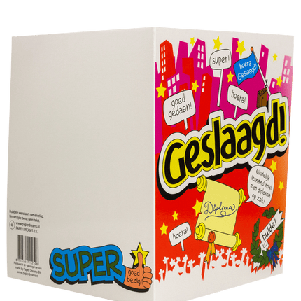 Wenskaart Geslaagd 16,5cm van Paper Dreams koop je bij Partywinkel