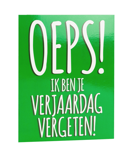Wenskaart Oeps Vergeten 17cm van Paper Dreams koop je bij Partywinkel