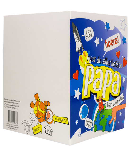 Wenskaart Papa 16,5cm van Paper Dreams koop je bij Partywinkel