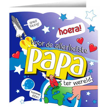 Wenskaart Papa 16,5cm van Paper Dreams koop je bij Partywinkel