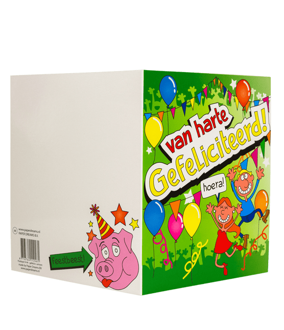 Wenskaart Van Harte 16,5cm van Paper Dreams koop je bij Partywinkel