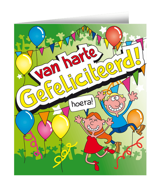 Wenskaart Van Harte 16,5cm van Paper Dreams koop je bij Partywinkel