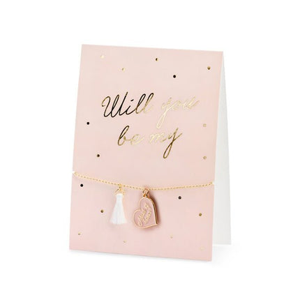 Wenskaart Will You Be Armband 14,8cm van Partydeco koop je bij Partywinkel