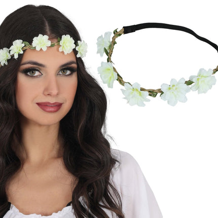 White flower crown van Fiestas Guirca koop je bij Partywinkel