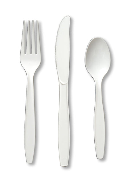 Wit Bestek Plastic 24st van Creative Converting koop je bij Partywinkel