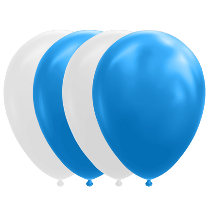 Wit Blauwe Ballonnen 30cm 10st van WeFiesta koop je bij Partywinkel