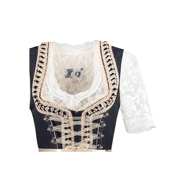 Wit Blauwe Dirndl Jurk Oktoberfest Dames 2 Delig van Haus Huberts koop je bij Partywinkel