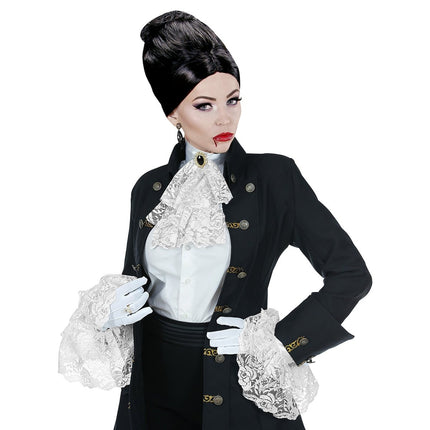 Witte Accessoireset Jabot Met Manchetten 2 delig van Widmann koop je bij Partywinkel