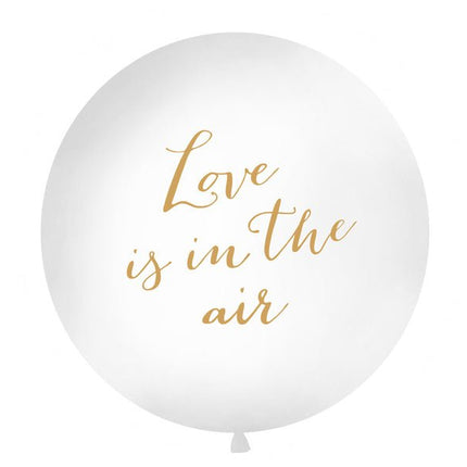 Witte Balllon Love Is In The Air Goud 90cm van Partydeco koop je bij Partywinkel