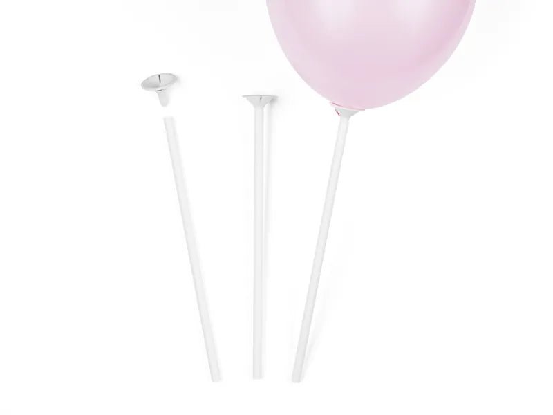 Witte Ballonstokjes 30cm 100st van Partydeco koop je bij Partywinkel