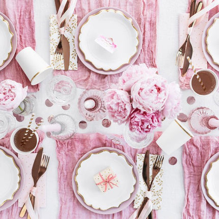 Witte Borden Gouden Rand 18,5cm 6st van Partydeco koop je bij Partywinkel