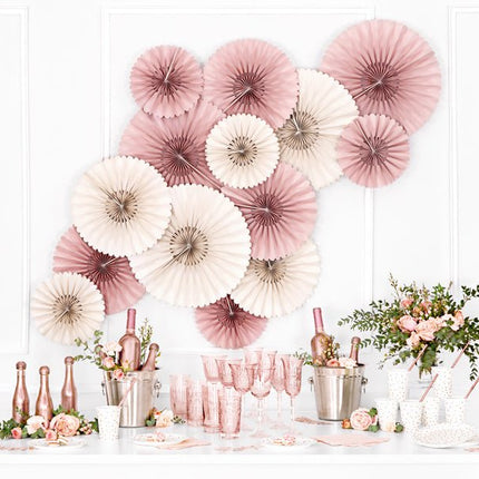 Witte Borden Rose Gouden Stippen 18cm 6st van Partydeco koop je bij Partywinkel
