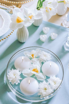 Witte Drijfkaars 8cm 4st van Partydeco koop je bij Partywinkel