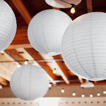 Witte Lampion Rond 25cm van Partydeco koop je bij Partywinkel