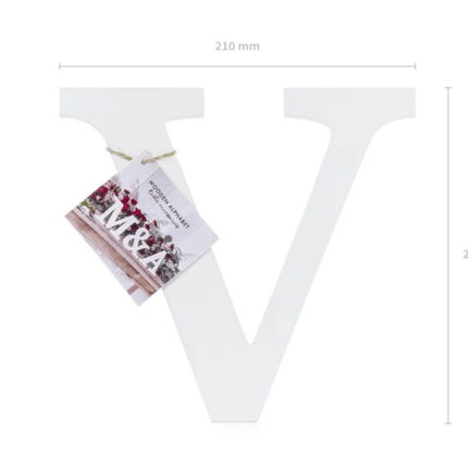 Witte Letter V Hout 21cm van Partydeco koop je bij Partywinkel