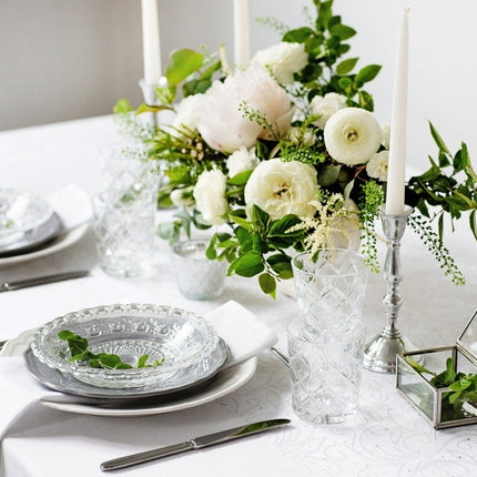 Witte Organza Stof Parels 48cm 9m van Partydeco koop je bij Partywinkel