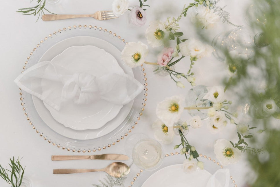 Witte Servetten Stof 40cm 4st van Partydeco koop je bij Partywinkel