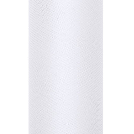 Witte Tule Rol 15cm 9m van Partydeco koop je bij Partywinkel