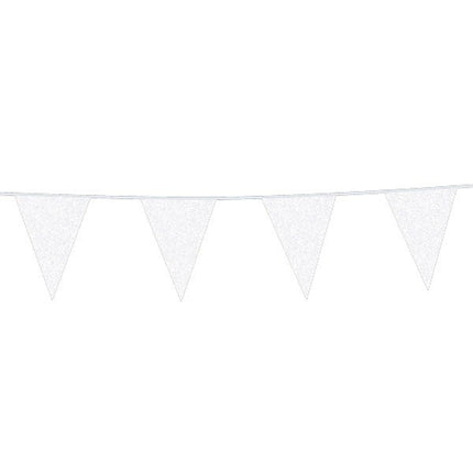 Witte Vlaggenlijn Glitter 6m van WeFiesta koop je bij Partywinkel