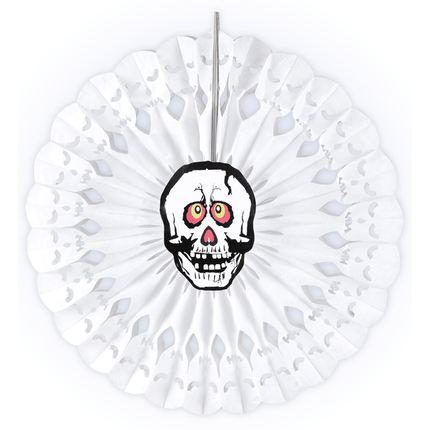Witte Waaier Schedel 50cm van Widmann koop je bij Partywinkel