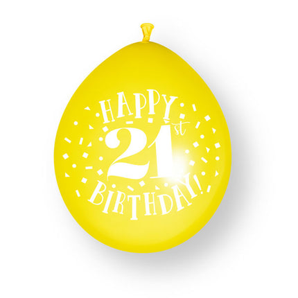 10ct Happy 21st Birthday 23cm Latex Balloons