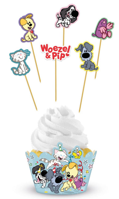 Woezel En Pip Cupcake Toppers 6st van Folat koop je bij Partywinkel