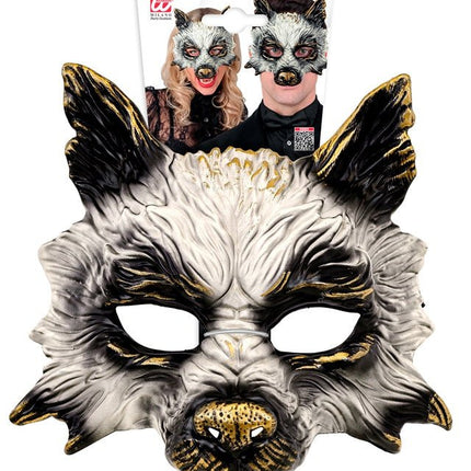 Wolf Masker Zwart Wit van Widmann koop je bij Partywinkel