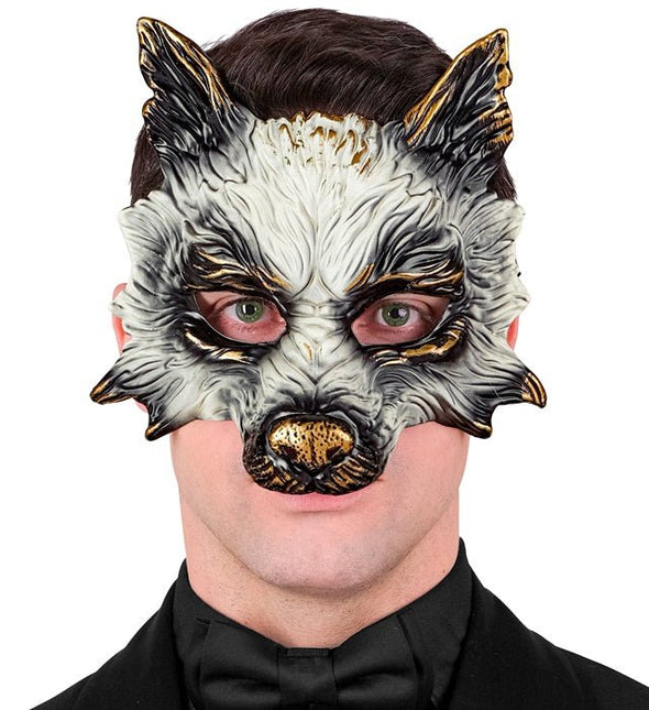 Wolf Masker Zwart Wit van Widmann koop je bij Partywinkel