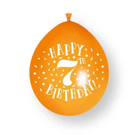 10 stuks Happy 7th Birthday 23cm latex ballonnen