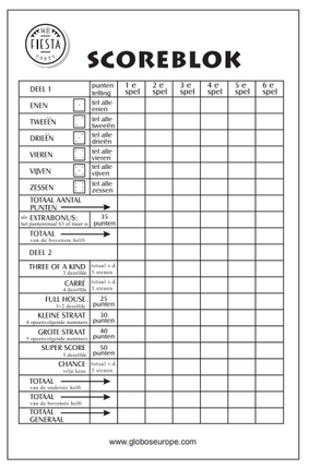 Yahtzee Scoreblok 14,5cm 250 pagina's van WeFiesta koop je bij Partywinkel