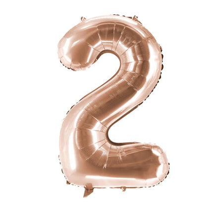 2 Jaar Cijfer Ballon Rose Goud Leeg 1m